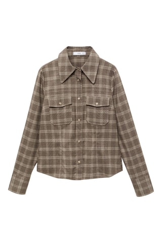 Surchemise carreaux poches - Beige