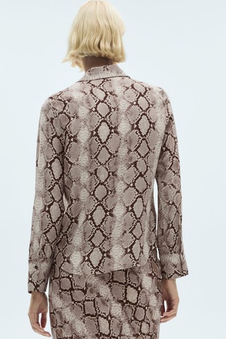 Chemise imprimée serpent - Marron