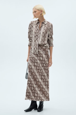 Chemise imprimée serpent - Marron