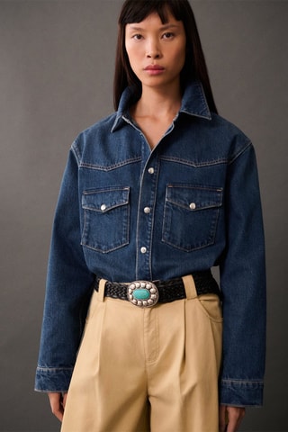 Surchemise jean oversize - Bleu marine