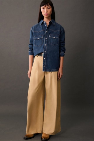 Surchemise jean oversize - Bleu marine