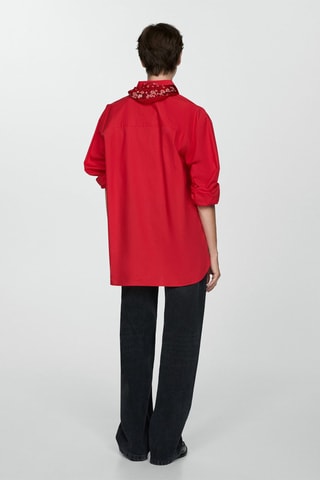 Chemise oversize poches - Rouge