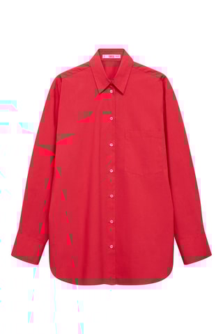 Chemise oversize poches - Rouge