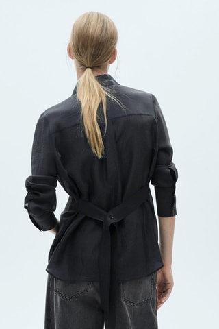 Chemise Lyocell noeud - Marron