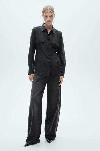 Chemise Lyocell noeud - Marron