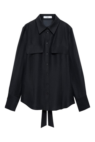 Chemise Lyocell noeud - Marron