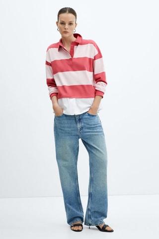 Polo rayures combiné chemise - Rose