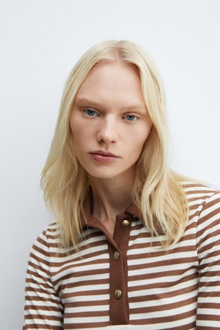 Polo à col boutonné - Marron