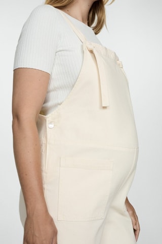 Salopette de grossesse en jean - Blanc cassé