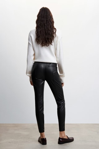 Legging similicuir ouvertures - Noir