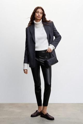 Legging similicuir ouvertures - Noir