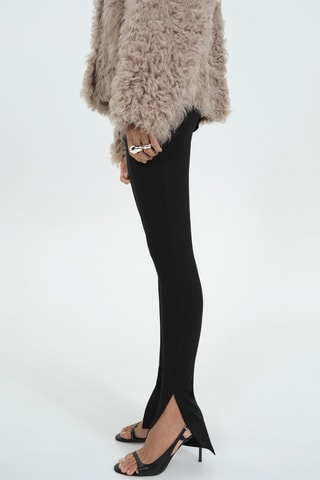 Leggings à fente en bas - Noir