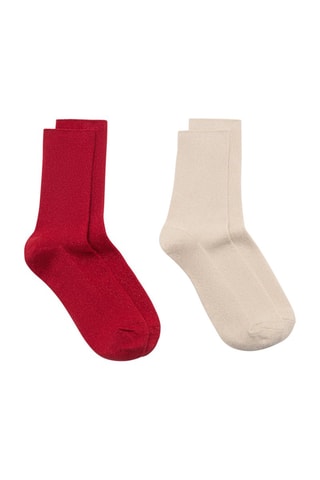Pack 2 paires chaussettes lurex - Rouge