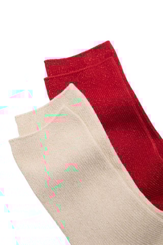 Pack 2 paires chaussettes lurex - Rouge
