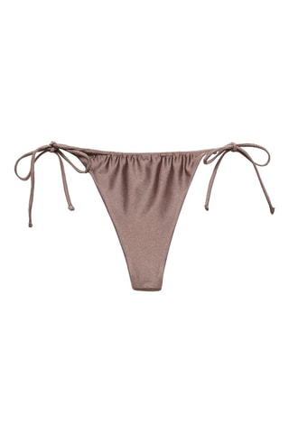 Culotte bikini brésilienne brillante - Marron clair