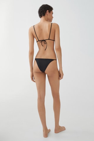 Culotte bikini détail métallique - Noir