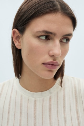 T-shirt maille manches courtes - Écru