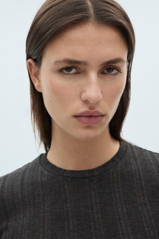 T-shirt maille manches courtes - Gris