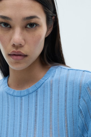 T-shirt jaspé - Ciel