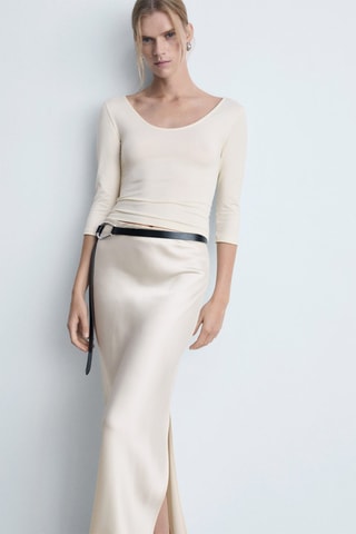 T-shirt manches trois-quarts - Écru