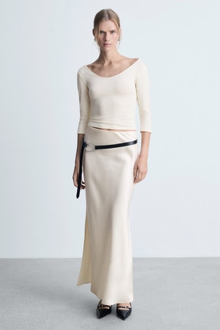 T-shirt manches trois-quarts - Écru