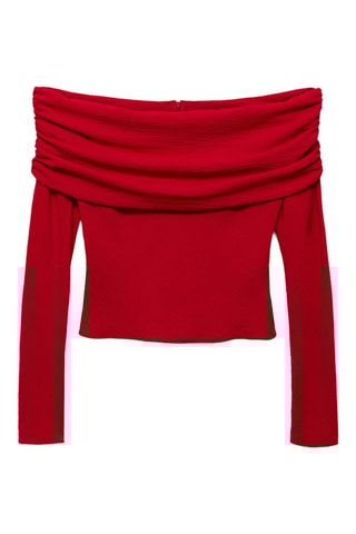 Blouse épaules découvertes - Rouge