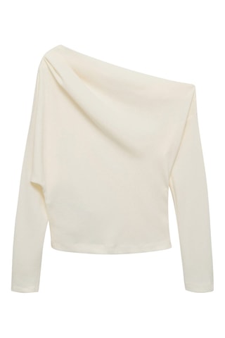 Blouse asymétrique détail froncé - Écru