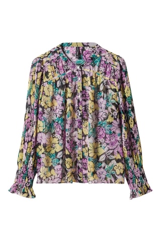 Blouse texturée fleurie - Lilas