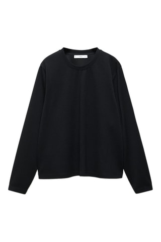 Sweat-shirt coutures décoratives - Noir