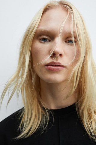 Sweat-shirt coutures décoratives - Noir