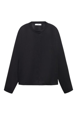 Sweat-shirt coutures décoratives - Noir