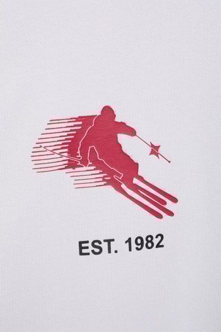 Sweat-shirt coton message imprimé - Gris clair chiné