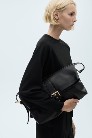 Sweat-shirt coutures décoratives - Noir