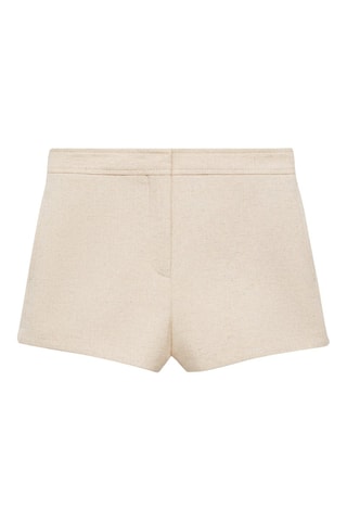 Short coton lin droit - Beige