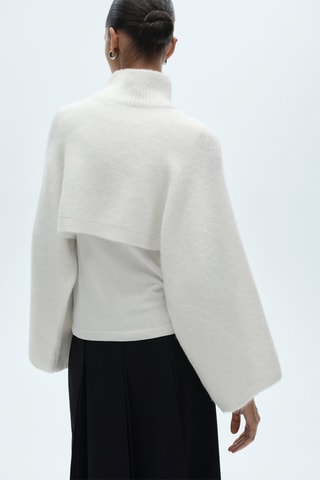 Pull-over col roulé combiné - Blanc