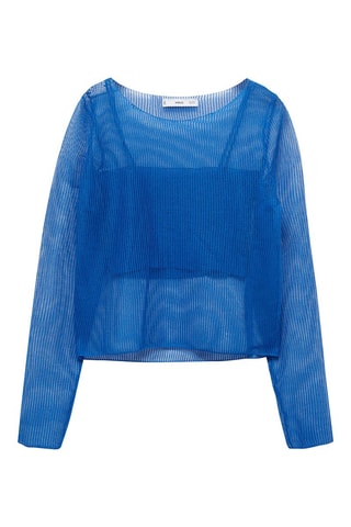 Pull-over semi-transparent top combiné - Bleu électrique