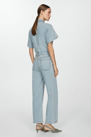 Combinaison jean boutons multipositions - Bleu claro