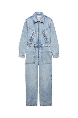 Combinaison jean fermeture éclair - Bleu moyen