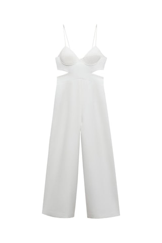 Combinaison bretelles ouvertures latérales - Blanc