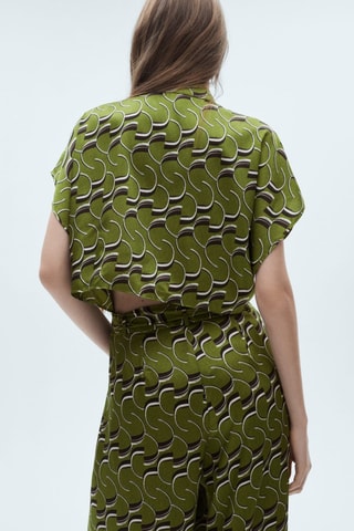 Combinaison satinée imprimée - Vert