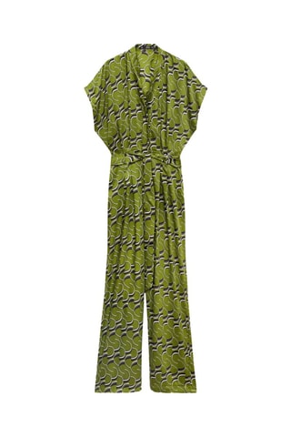 Combinaison satinée imprimée - Vert