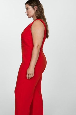 Combi-pantalon détail croisé - Rouge