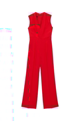 Combi-pantalon détail croisé - Rouge