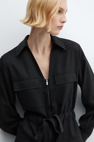 Combinaison cargo fermeture éclair - Noir