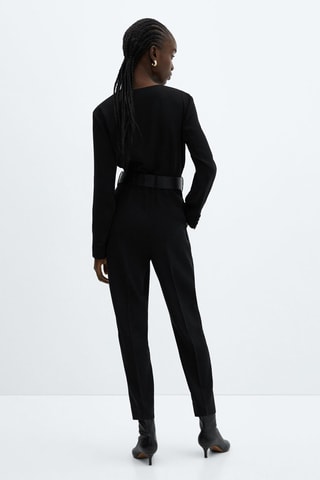 Combinaison cache-cœur ceinture - Noir