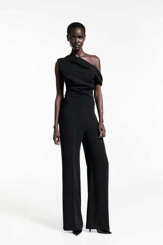 Combinaison asymétrique détail drapé - Noir