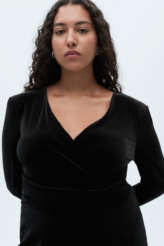 Combinaison cache-coeur velours - Noir