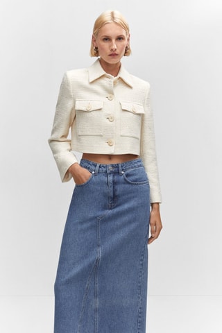 Jupe longue en jean Bleu