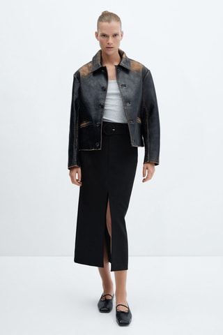 Jupe fendue ceinture Noir