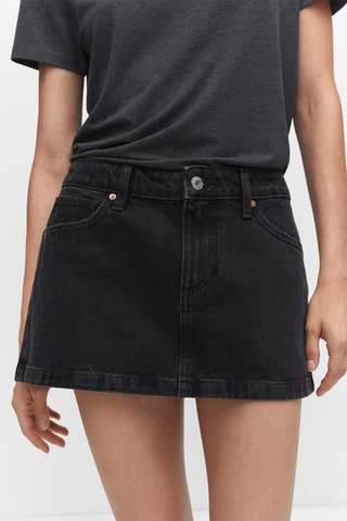 Minijupe en jean taille basse Noir